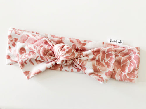 the pink floral top-knot headband